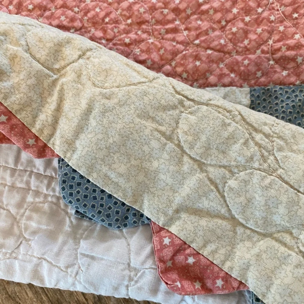 Vintage “Nighttime Prayer” Baby Crib Blanket Quilt Handmade Cottagecore Nursery
